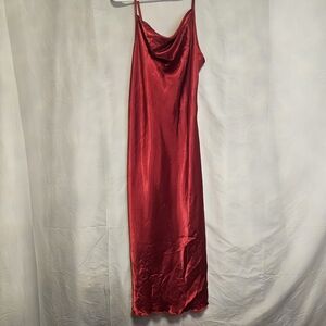 Bebe Scarlet Satin Slip Dress Women's Large